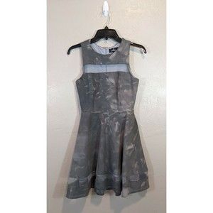 Lulu’s Womens Small Grey Tye Dye ‘Sheer Determination’ Mesh Skater Dress